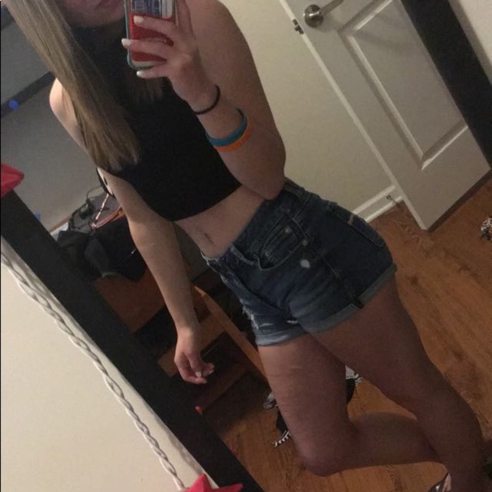 Small Black Hollister Crop Top